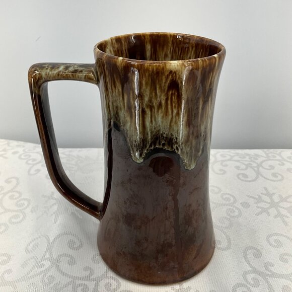 Vintage Brown Drip Glaze Ceramic Mug 5 3/4" - Picture 6 of 8